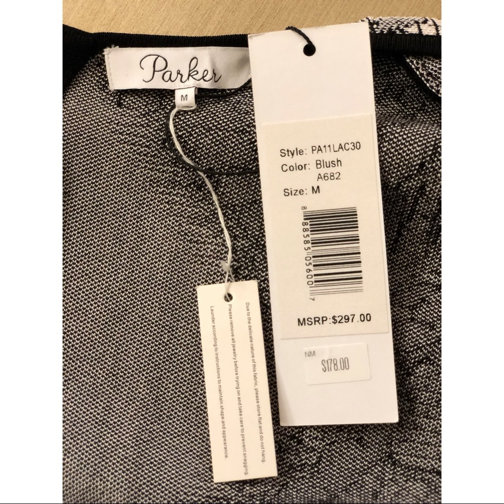 PARKER KNITTED BLACK AND NUDE DRESS - Picture 4 of 4